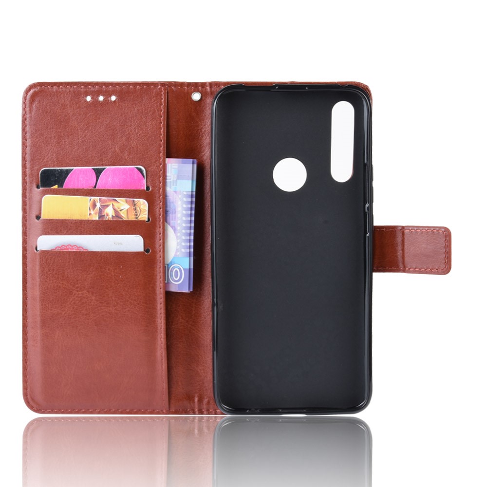 Crazy Horse Leather Wallet Case for Huawei P Smart Z / Y9 Prime 2019 - Brown-3