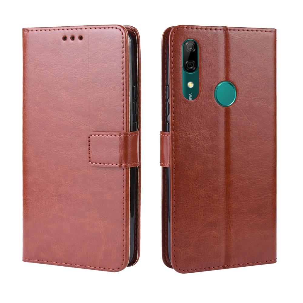 Crazy Horse Leather Wallet Case for Huawei P Smart Z / Y9 Prime 2019 - Brown-7