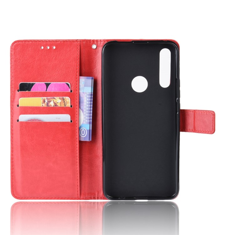 Crazy Horse Leather Wallet Case for Huawei P Smart Z / Y9 Prime 2019 - Red-3