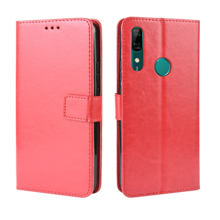 Crazy Horse Leather Wallet Case for Huawei P Smart Z / Y9 Prime 2019 - Red-7