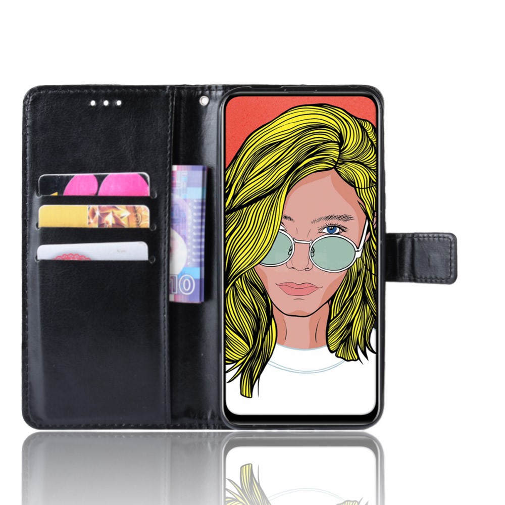 Crazy Horse Leather Wallet Case for Huawei P Smart Z / Y9 Prime 2019 - Black-4