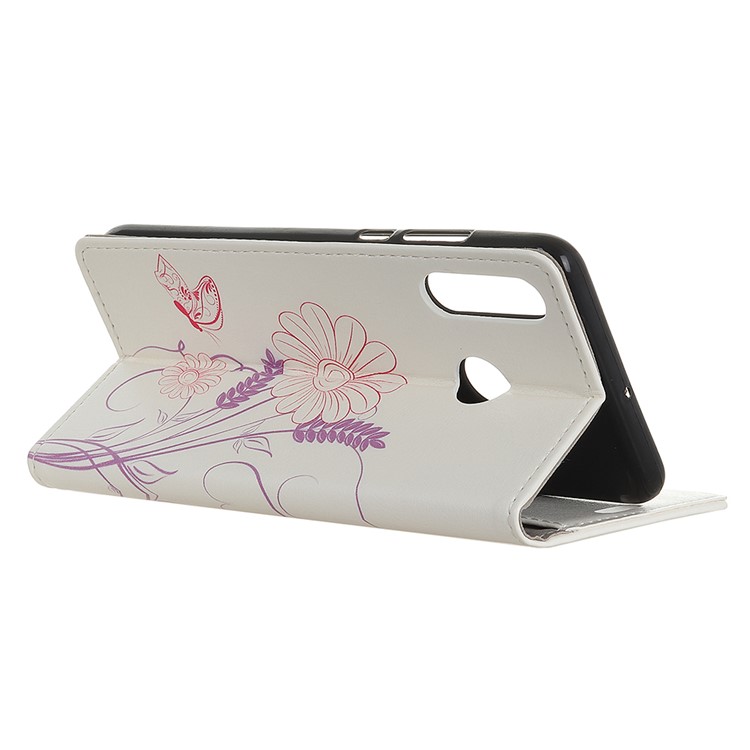 Pattern Printing Leather Wallet Case for Huawei P Smart Z / Y9 Prime 2019 - Flowers Pattern-3