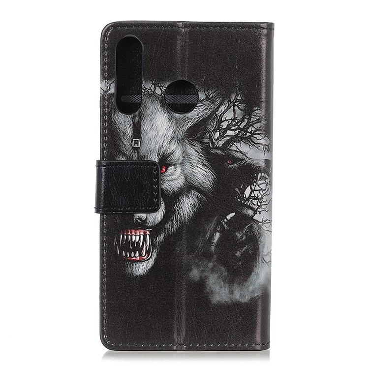 Pattern Printing Leather Wallet Case for Huawei P Smart Z / Y9 Prime 2019 - Wolf Pattern-2