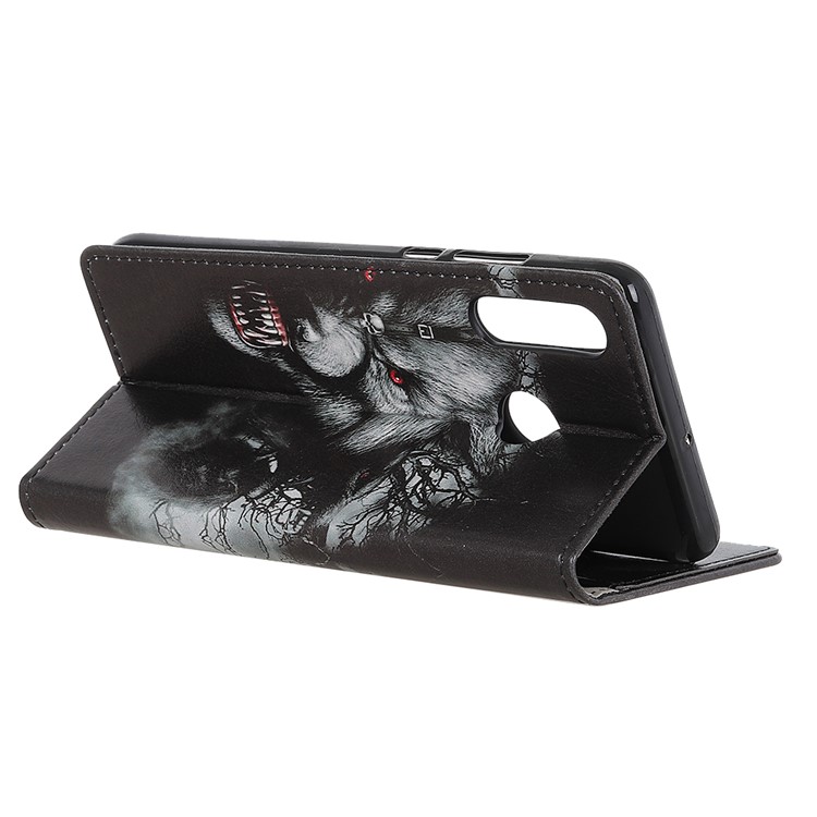 Pattern Printing Leather Wallet Case for Huawei P Smart Z / Y9 Prime 2019 - Wolf Pattern-4