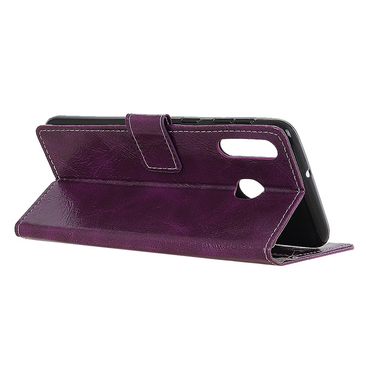 Crazy Horse Vintage Leather Wallet Case for Huawei P Smart Z / Y9 Prime 2019 - Purple-4