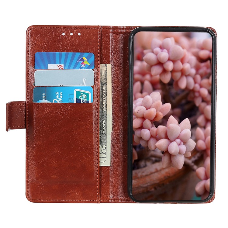 Nappa Texture Wallet Stand Leather Phone Cover for Huawei P Smart Z / Y9 Prime 2019 - Brown-11