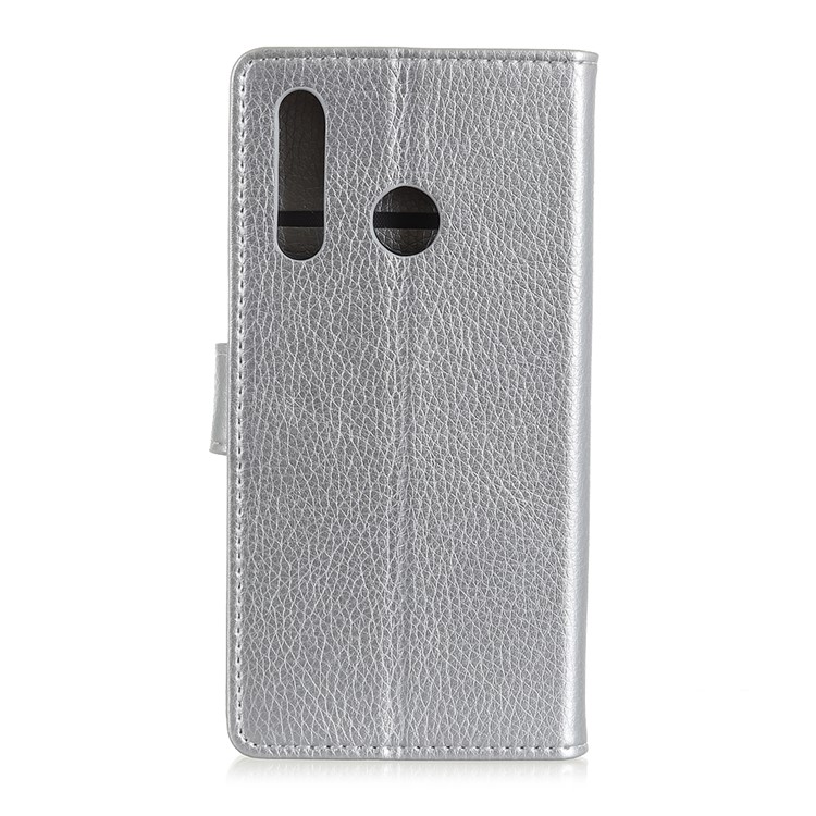 Litchi Skin Wallet Leather Stand Case for Huawei P Smart Z / Y9 Prime 2019 - Silver-3