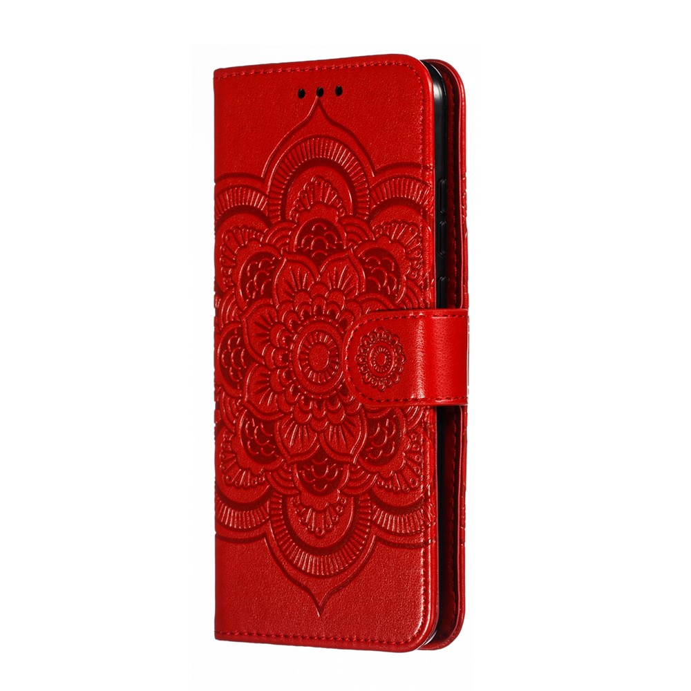 Imprint Mandala Flower Stand Wallet Leather Case for Huawei P Smart Plus 2019/Enjoy 9s/Honor 10i/Honor 20i/Honor 20 Lite/nova 4 Lite - Red-3