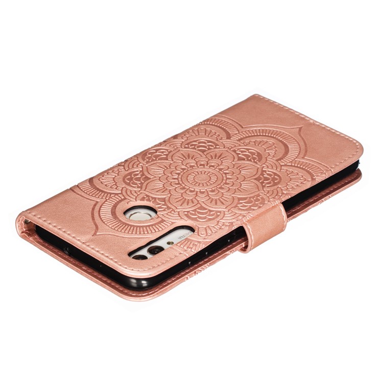 Imprint Mandala Flower Stand Wallet Leather Case for Huawei P Smart Plus 2019/Enjoy 9s/ Maimang 8/Honor 10i/Honor 20i/Honor 20 Lite/nova 4 Lite - Rose Gold-6