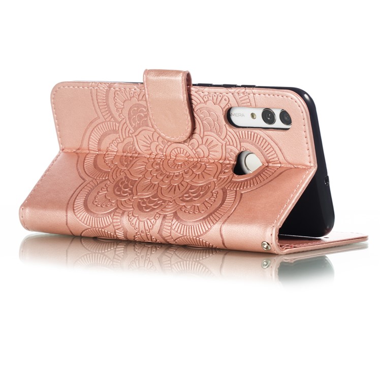 Imprint Mandala Flower Stand Wallet Leather Case for Huawei P Smart Plus 2019/Enjoy 9s/ Maimang 8/Honor 10i/Honor 20i/Honor 20 Lite/nova 4 Lite - Rose Gold-7
