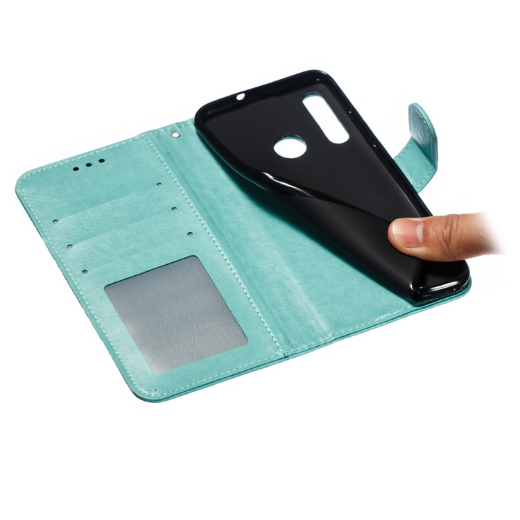 Imprint Mandala Flower Stand Wallet Leather Case for Huawei P Smart Plus 2019/Enjoy 9s/ Maimang 8/Honor 10i/Honor 20i/Honor 20 Lite/nova 4 Lite - Cyan-10