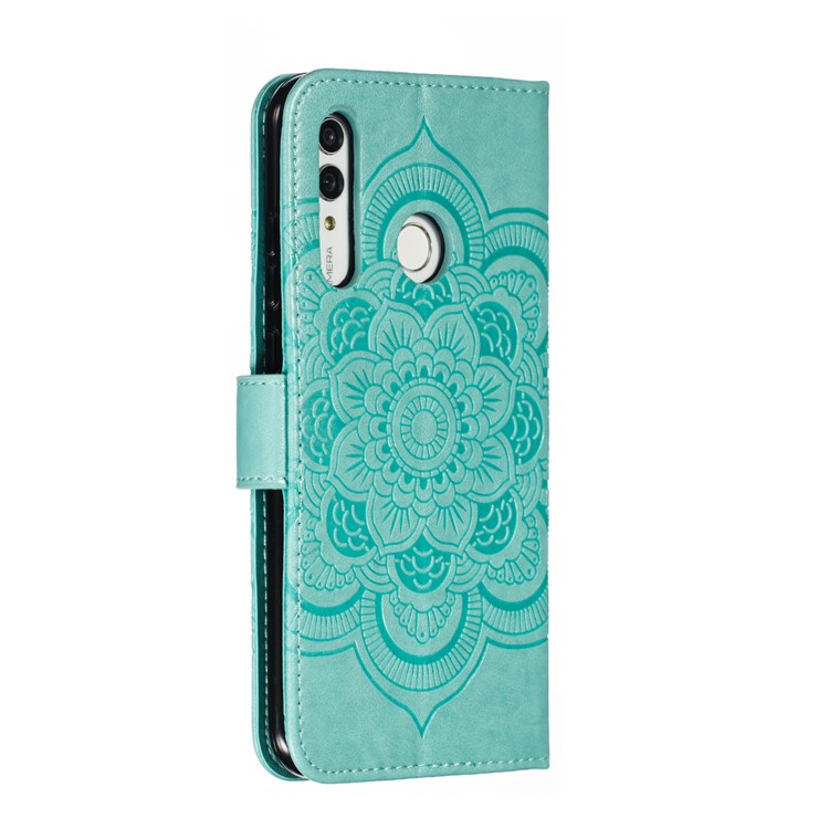 Imprint Mandala Flower Stand Wallet Leather Case for Huawei P Smart Plus 2019/Enjoy 9s/ Maimang 8/Honor 10i/Honor 20i/Honor 20 Lite/nova 4 Lite - Cyan-4
