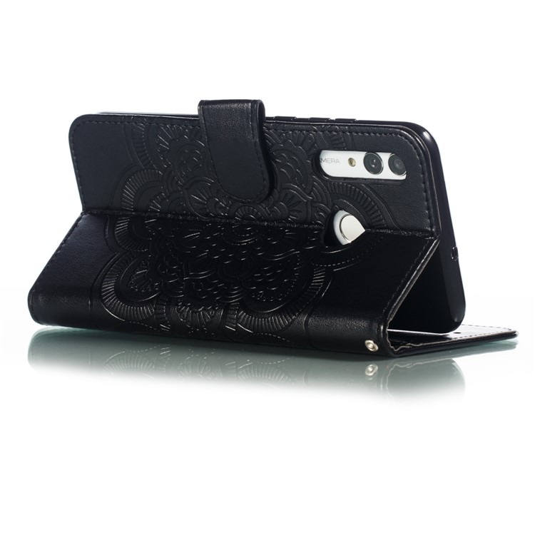 Imprint Mandala Flower Stand Wallet Leather Case for Huawei P Smart Plus 2019/Enjoy 9s/ Maimang 8/Honor 10i/Honor 20i/Honor 20 Lite/nova 4 Lite - Black-7