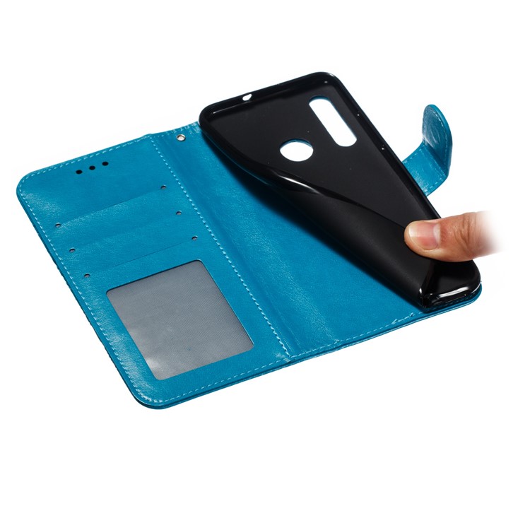 Imprint Mandala Flower Stand Wallet Leather Case for Huawei P Smart Plus 2019/Enjoy 9s/ Maimang 8/Honor 10i/Honor 20i/Honor 20 Lite/nova 4 Lite - Blue-10