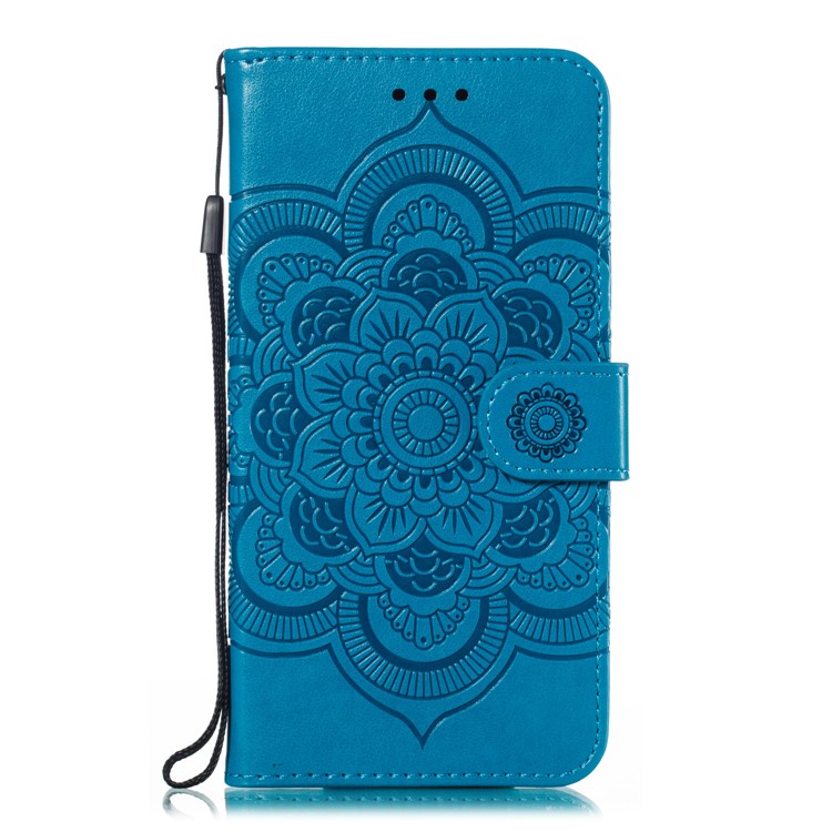 Imprint Mandala Flower Stand Wallet Leather Case for Huawei P Smart Plus 2019/Enjoy 9s/ Maimang 8/Honor 10i/Honor 20i/Honor 20 Lite/nova 4 Lite - Blue-2