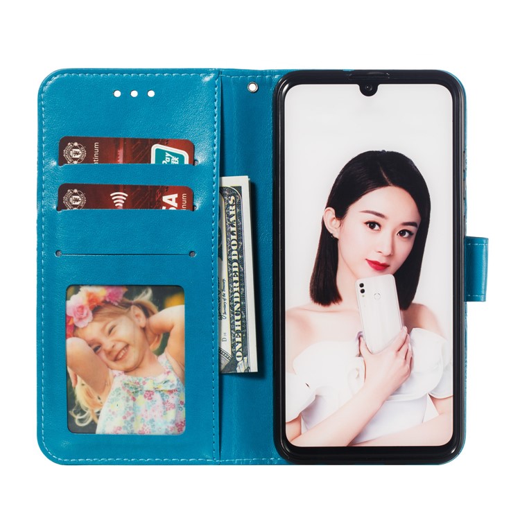 Imprint Mandala Flower Stand Wallet Leather Case for Huawei P Smart Plus 2019/Enjoy 9s/ Maimang 8/Honor 10i/Honor 20i/Honor 20 Lite/nova 4 Lite - Blue-9