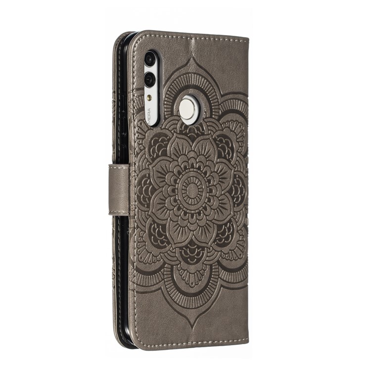 Imprint Mandala Flower Stand Wallet Leather Case for Huawei P Smart Plus 2019/Enjoy 9s/ Maimang 8/Honor 10i/Honor 20i/Honor 20 Lite/nova 4 Lite - Grey-4