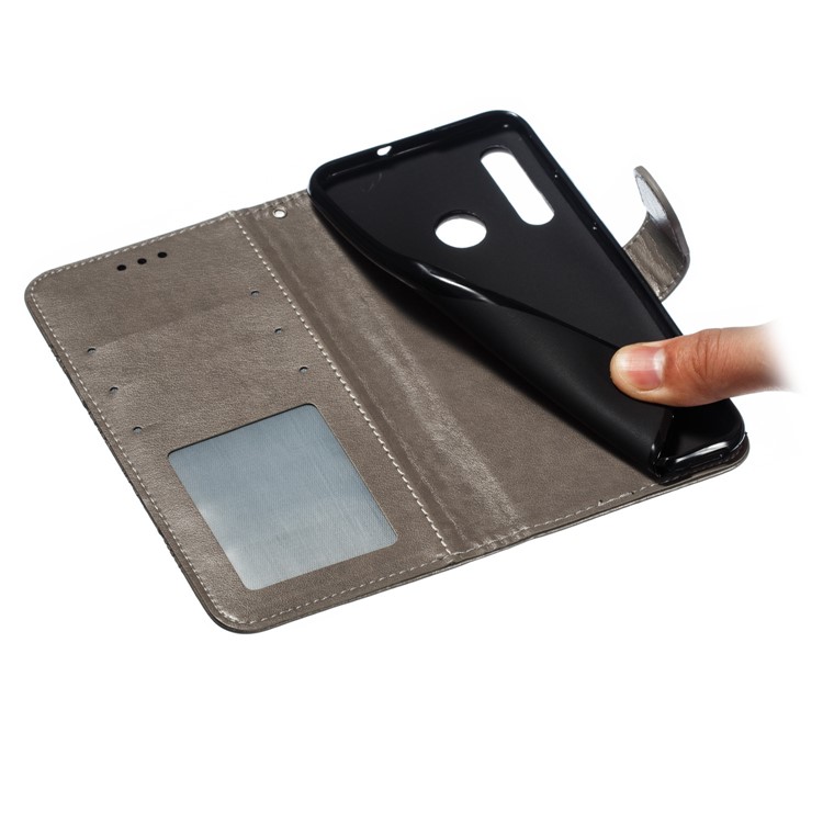 Imprint Mandala Flower Stand Wallet Leather Case for Huawei P Smart Plus 2019/Enjoy 9s/ Maimang 8/Honor 10i/Honor 20i/Honor 20 Lite/nova 4 Lite - Grey-9