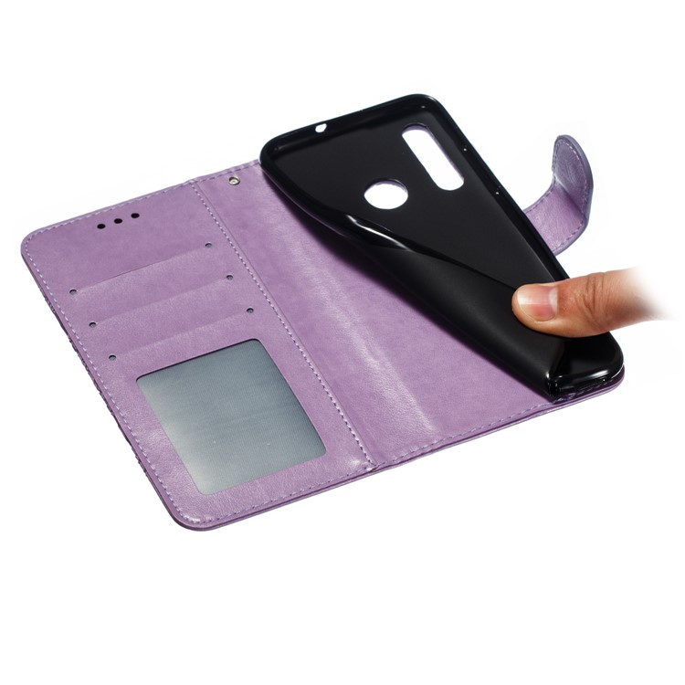 Imprint Mandala Flower Stand Wallet Leather Case for Huawei P Smart Plus 2019/Enjoy 9s/ Maimang 8/Honor 10i/Honor 20i/Honor 20 Lite/nova 4 Lite - Purple-10