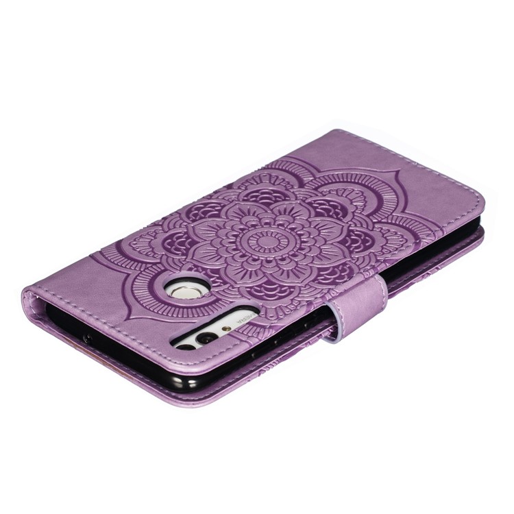 Impresión Mandala Flower Stand Wallet Funda De Cuero Para Huawei P Smart Plus 2019 / Disfrutar 9S / Maimang 8 / Honor 10i / Honor 20i / Honor 20 Lite / Nova 4 Lite - Púrpura