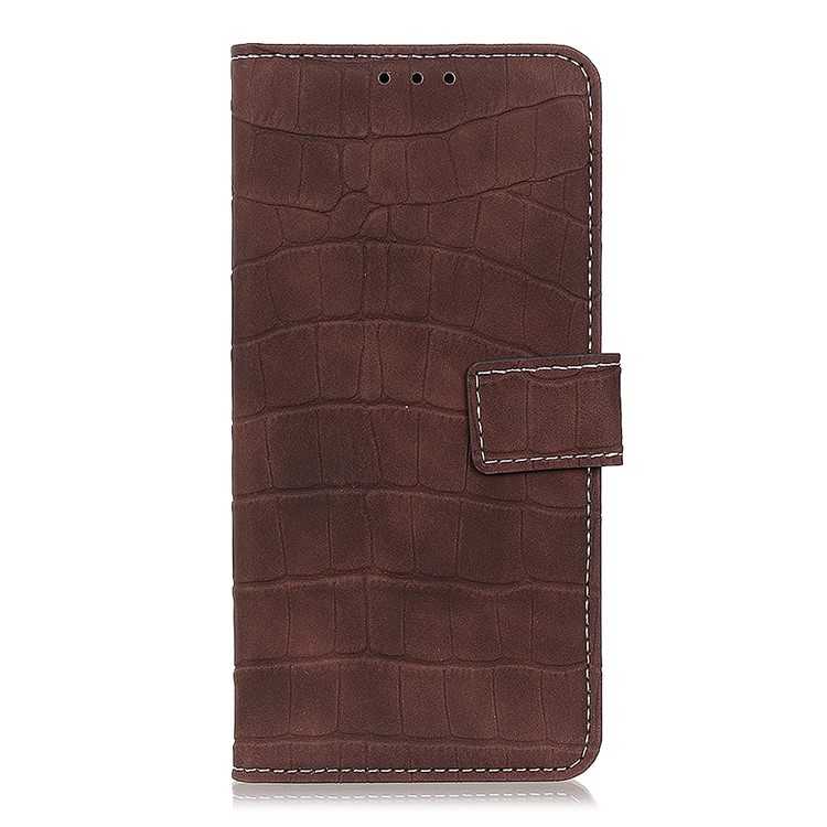 Crocodile Texture PU Leather Stand Wallet Phone Case for Huawei Honor 20 - Brown-2