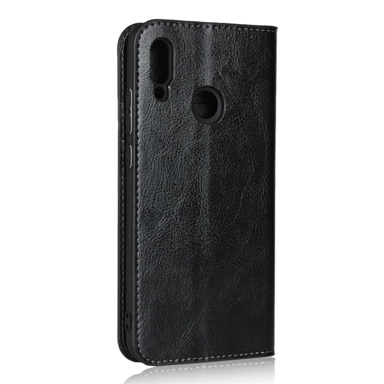 Crazy Horse Wallet Stand Genuine Leather Case for Huawei P10 Lite / P Smart (2019) / Nova Lite 3 (Japan) - Black-3