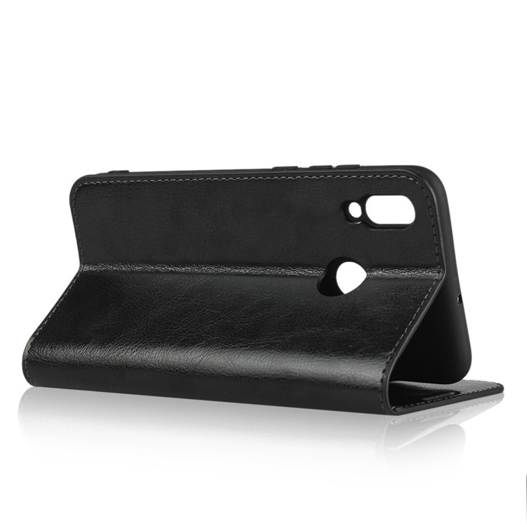 Crazy Horse Wallet Stand Genuine Leather Case for Huawei P10 Lite / P Smart (2019) / Nova Lite 3 (Japan) - Black-5