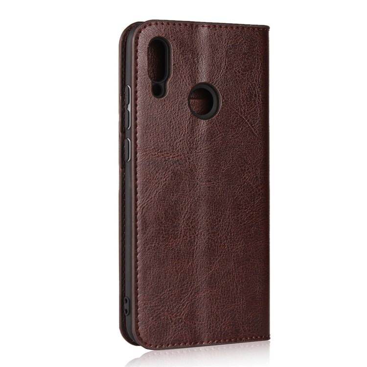 Crazy Horse Wallet Stand Genuine Leather Case for Huawei P10 Lite / P Smart (2019) / Nova Lite 3 (Japan) - Coffee-3