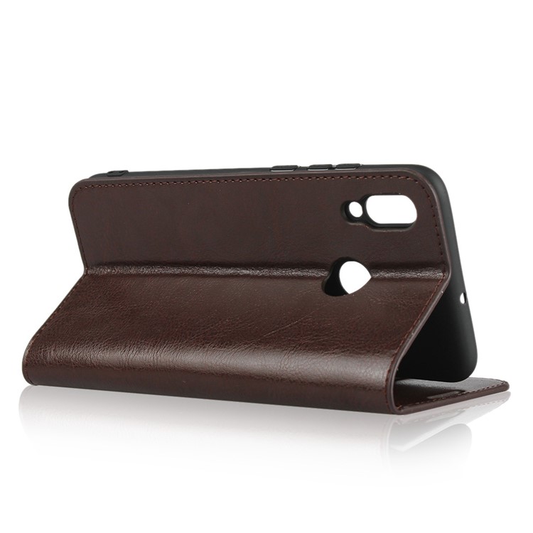 Crazy Horse Wallet Stand Genuine Leather Case for Huawei P10 Lite / P Smart (2019) / Nova Lite 3 (Japan) - Coffee-5