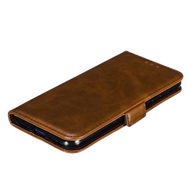 PU Leather Stand Wallet Case for Huawei Y6 (2019, with Fingerprint Sensor) / Y6 Prime (2019) - Coffee-6