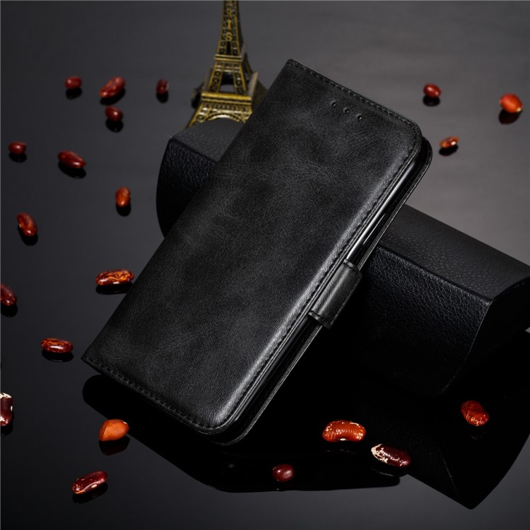 PU Leather Stand Wallet Case for Huawei Y6 (2019, with Fingerprint Sensor) / Y6 Prime (2019) - Black-13