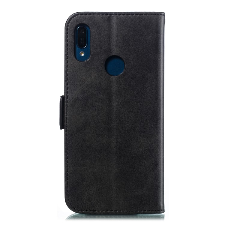PU Leather Stand Wallet Case for Huawei Y6 (2019, with Fingerprint Sensor) / Y6 Prime (2019) - Black-3