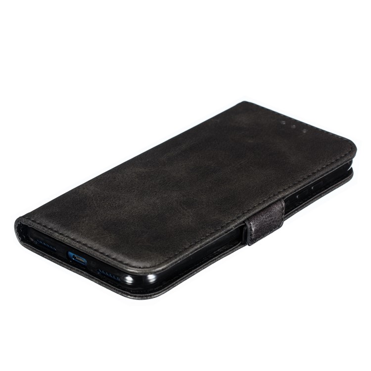 PU Leather Stand Wallet Case for Huawei Y6 (2019, with Fingerprint Sensor) / Y6 Prime (2019) - Black-6