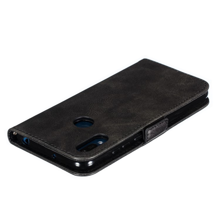 PU Leather Stand Wallet Case for Huawei Y6 (2019, with Fingerprint Sensor) / Y6 Prime (2019) - Black-7