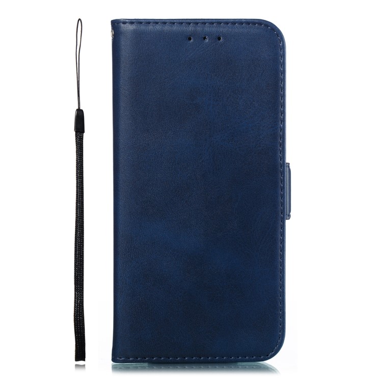 PU Leather Stand Wallet Case for Huawei Y6 (2019, with Fingerprint Sensor) / Y6 Prime (2019) - Dark Blue-2