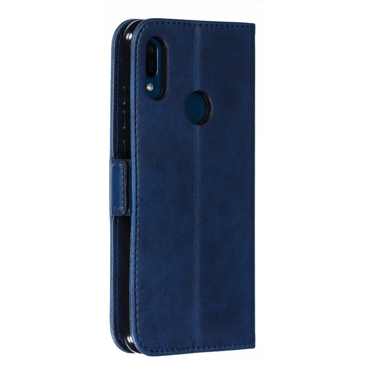 PU Leather Stand Wallet Case for Huawei Y6 (2019, with Fingerprint Sensor) / Y6 Prime (2019) - Dark Blue-5