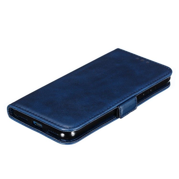 PU Leather Stand Wallet Case for Huawei Y6 (2019, with Fingerprint Sensor) / Y6 Prime (2019) - Dark Blue-6