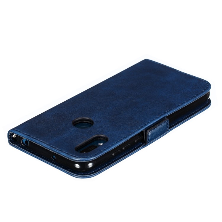 PU Leather Stand Wallet Case for Huawei Y6 (2019, with Fingerprint Sensor) / Y6 Prime (2019) - Dark Blue-7