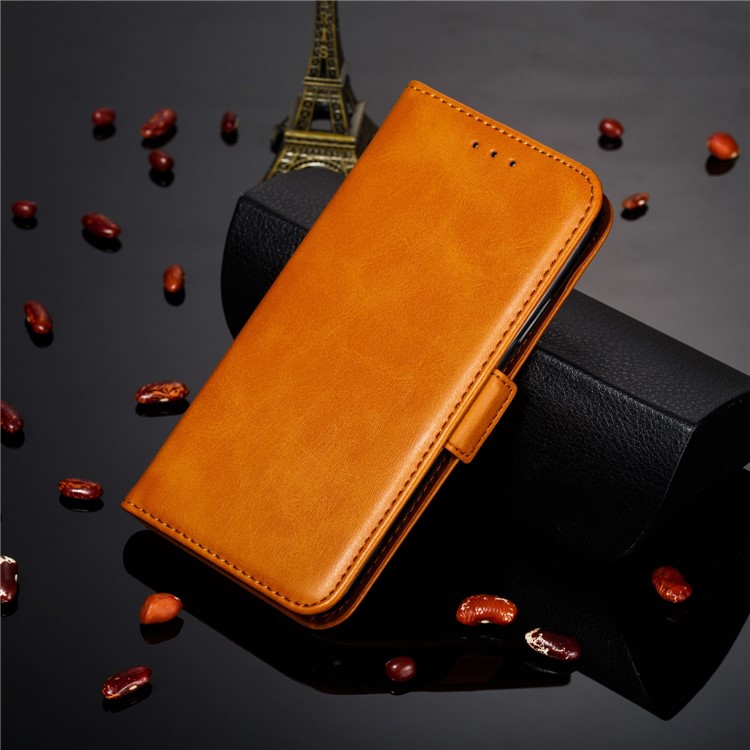 PU Leather Stand Wallet Case for Huawei Y6 (2019, with Fingerprint Sensor) / Y6 Prime (2019) - Brown-13