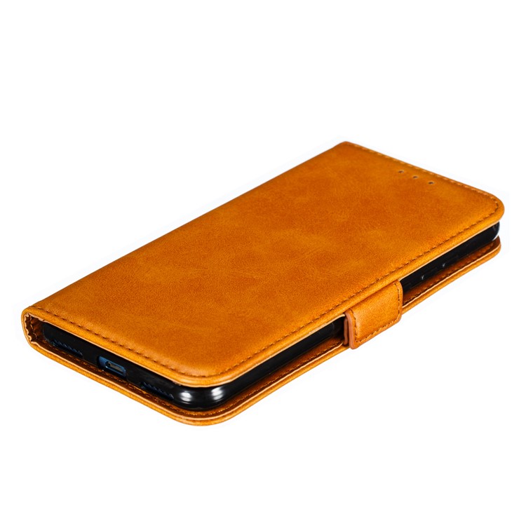 PU Leather Stand Wallet Case for Huawei Y6 (2019, with Fingerprint Sensor) / Y6 Prime (2019) - Brown-6