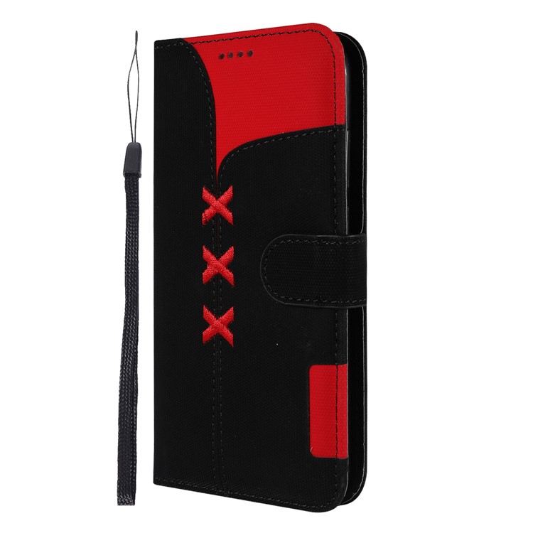 Embroidery Wallet Stand Flip Leather Protective Case for Huawei Y6 (2019, with Fingerprint Sensor)/Y6 Prime (2019) - Black-2