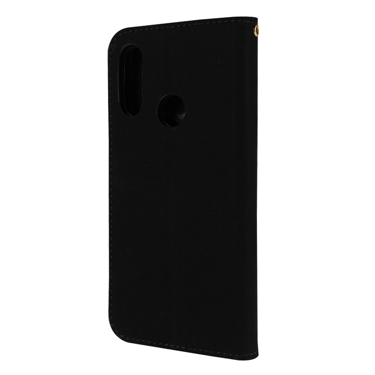 Embroidery Wallet Stand Flip Leather Protective Case for Huawei Y6 (2019, with Fingerprint Sensor)/Y6 Prime (2019) - Black-3