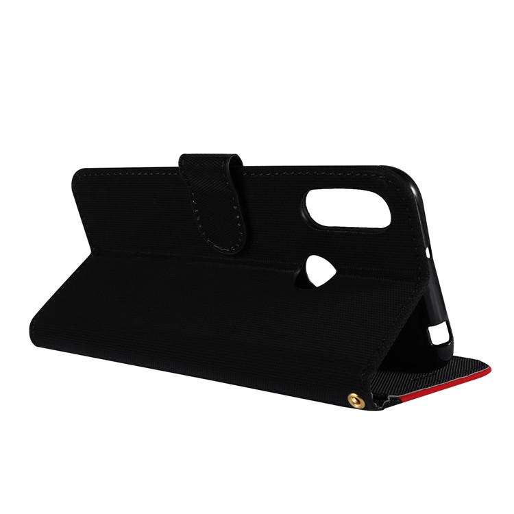 Embroidery Wallet Stand Flip Leather Protective Case for Huawei Y6 (2019, with Fingerprint Sensor)/Y6 Prime (2019) - Black-6