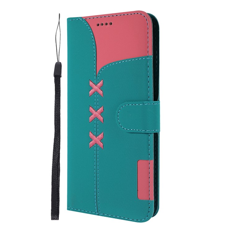 Embroidery Wallet Stand Flip Leather Protective Case for Huawei Y6 (2019, with Fingerprint Sensor)/Y6 Prime (2019) - Green-2