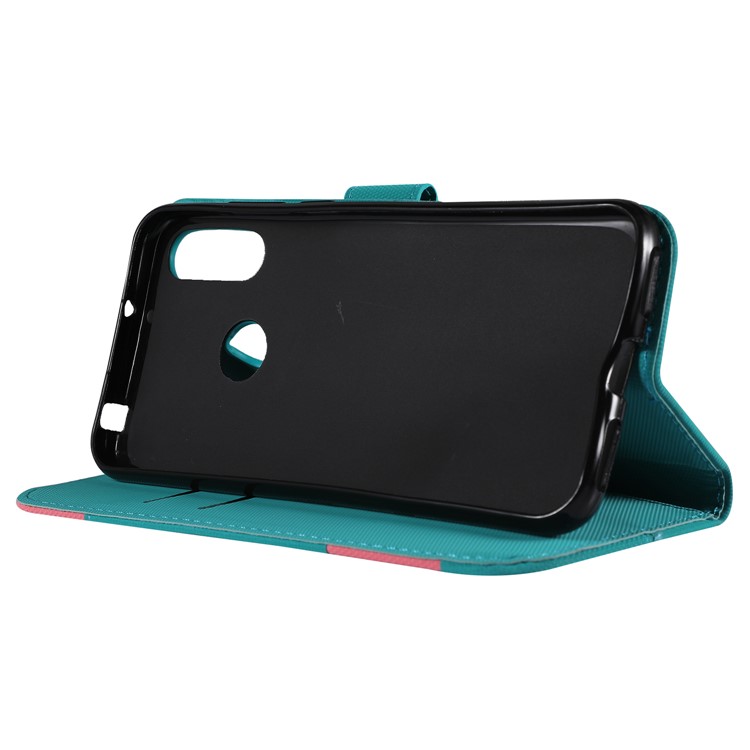 Embroidery Wallet Stand Flip Leather Protective Case for Huawei Y6 (2019, with Fingerprint Sensor)/Y6 Prime (2019) - Green-5