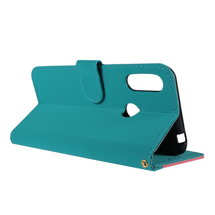 Embroidery Wallet Stand Flip Leather Protective Case for Huawei Y6 (2019, with Fingerprint Sensor)/Y6 Prime (2019) - Green-6