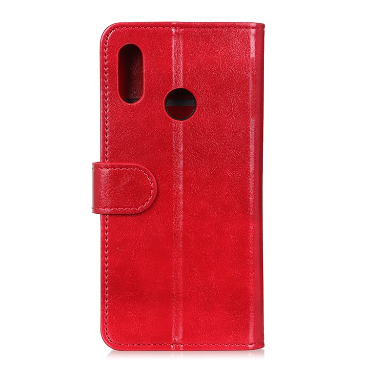 Crazy Horse Leather Wallet Stand Case for Huawei Honor 10 Lite - Red-2