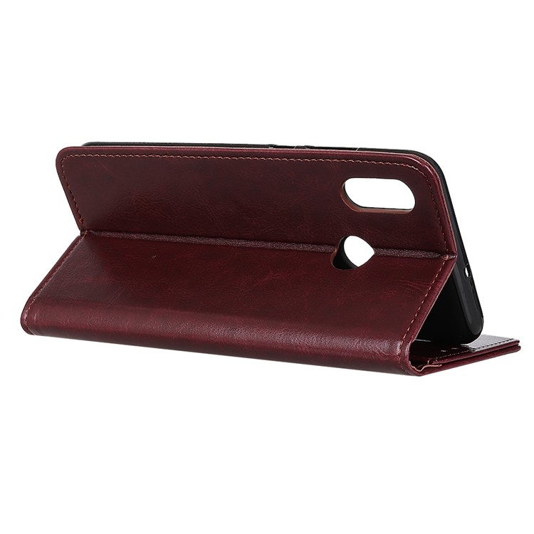 Crazy Horse Leather Wallet Case for Huawei Y7 (2019) - Brown-3