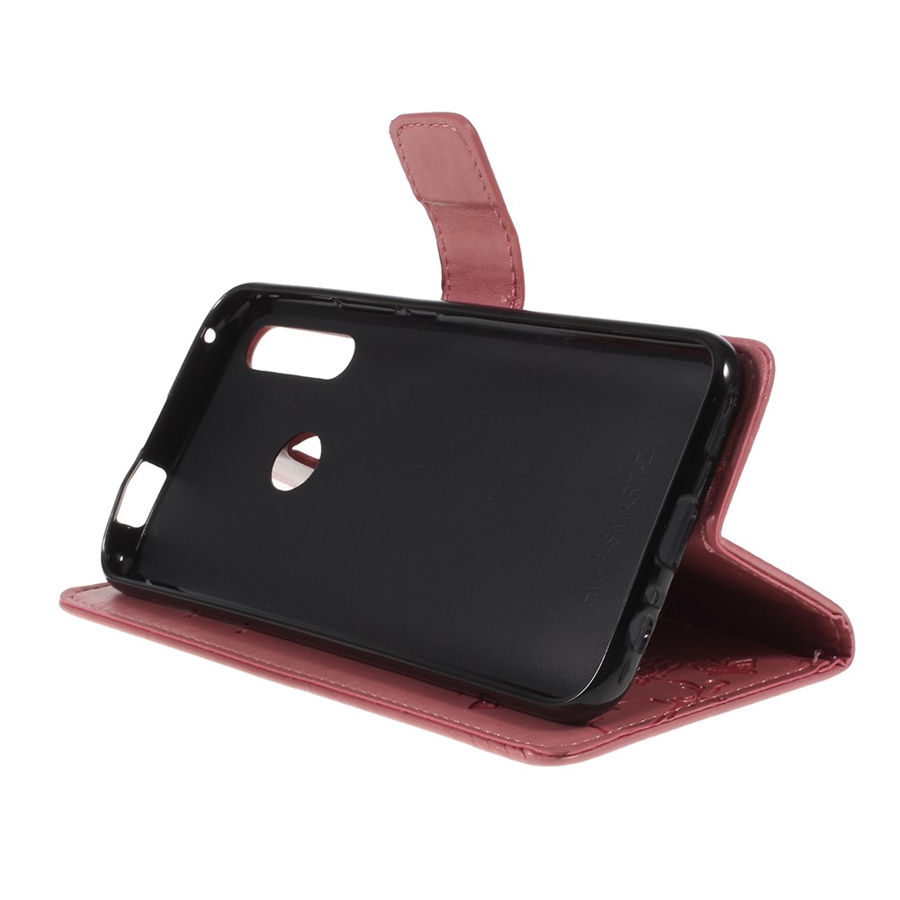 Imprint Butterfly Flower Wallet Stand Leather Case for Huawei P Smart Z - Pink-2