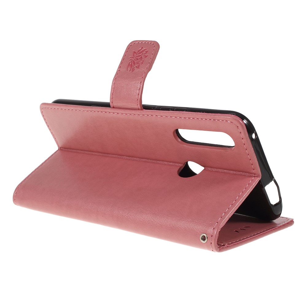 Imprint Butterfly Flower Wallet Stand Leather Case for Huawei P Smart Z - Pink-3